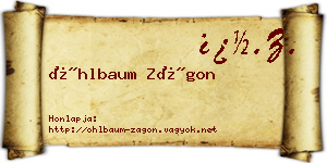 Öhlbaum Zágon névjegykártya